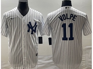 Nike New York Yankee #11 Anthony Volpe Cool Base Jersey White