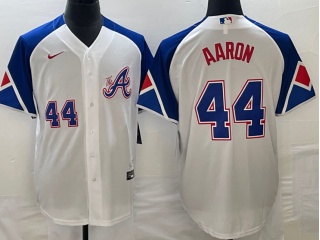 Atlanta Braves #44 Hank Aaron City Cool Base Jersey White