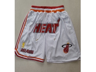 Miami Heat Throwback With Pockets Shorts White 