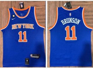 New York Knicks #11 Jalen Brunson Jersey Blue
