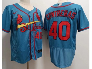 St. Louis Cardinals #40 Willson Contreras Flexbase Jersey Blue 