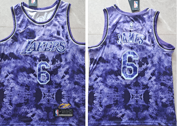 Los Angeles Lakers #6 Lebron James Mvp Jersey  Purple 