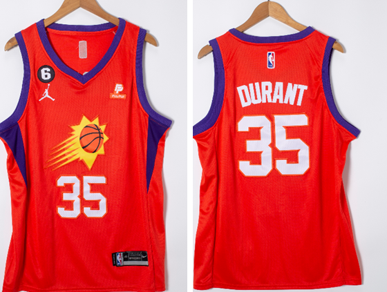 Jordan Phoenix Suns #35 Kevin Durant Jersey Orange