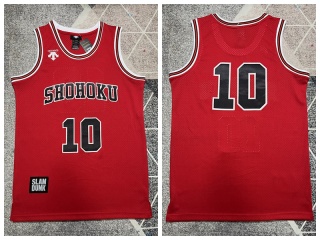 Slam Dunk Shohoku #10 Movie Basketball Jersey Red