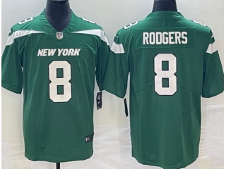 New York Jets #8 Aaron Rodgers Vapor Limited Jersey Green 