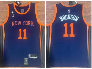 New York Knicks #11 Jalen Brunson Jersey Blue