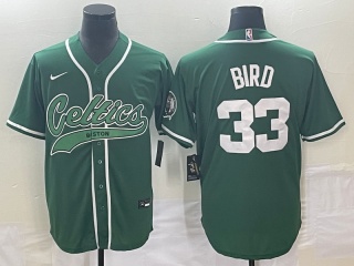 Nike Boston Celtics #33 Larry Bird Baseball Jersey Green