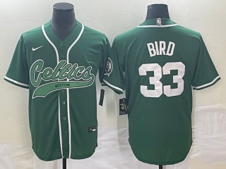 Nike Boston Celtics #33 Larry Bird Baseball Jersey Green