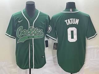 Nike Boston Celtics #0 Jayson Tatum Baseball Jersey Green