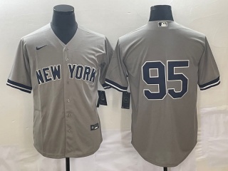 New York Yankees #95 Cool Base Jersey Grey