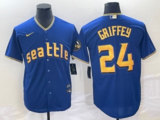 Nike Seattle Mariners #24 Ken Griffey Jr Cool Base Jersey Blue City