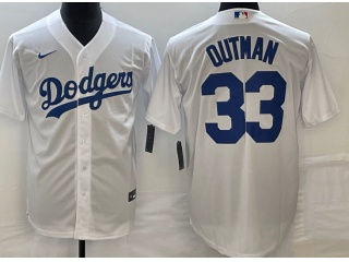 Nike Los Angeles Dodgers #33 James Outman Cool Base Jersey White