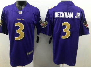 Baltimore Ravens #3 Odell Beckham Jr Color Rush Vapor Limited Jersey Purple