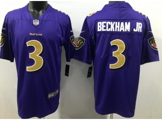 Baltimore Ravens #3 Odell Beckham Jr Color Rush Vapor Limited Jersey Purple 