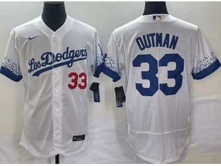 Nike Los Angeles Dodgers #33 James Outman City Flexbase Jersey White