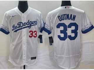 Nike Los Angeles Dodgers #33 James Outman City Flexbase Jersey White 