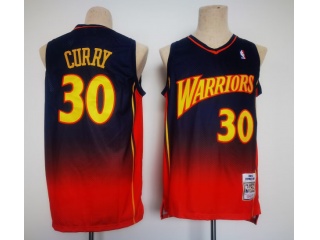 Golden State Warriors #30 Stephen Curry Throwback Jersey Blue Red