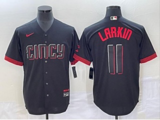 Nike Cincinnati Reds #11 Barry Larkin 2023 City Connect Jersey Black
