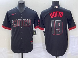 Nike Cincinnati Reds #19 Joey Votto 2023 City Connect Jersey Black