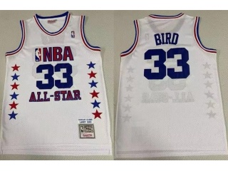 Boston Celtics #33 Larry Bird All Star Jersey White