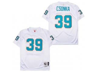 Miami Dolphins #39 Larry Csonka Throwback Jersey White