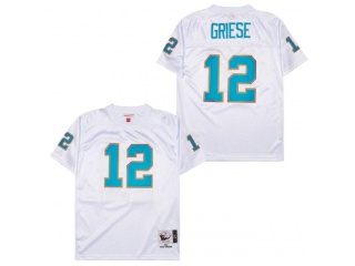 Miami Dolphins #12 Bob Griese Throwback Jersey White