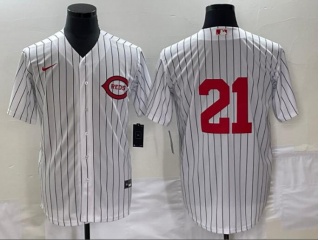 Nike Cincinnati Reds #21 Hunter Greene Field Of Cream Jersey White