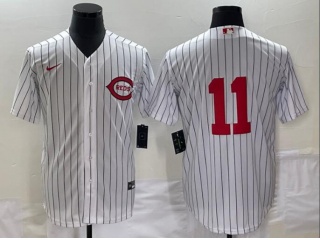 Nike Cincinnati Reds #11 Barry Larkin Field Of Cream Jersey White