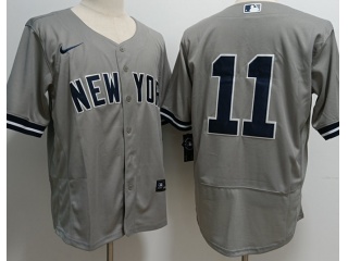 Nike New York Yankee #11 Anthony Volpe Flexbase Jersey Grey