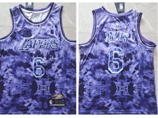 Los Angeles Lakers #6 Lebron James Mvp Jersey  Purple