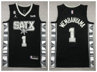Nike San Antonio Spurs #1 Victor Wembanyama 2023 STAX Jersey Black