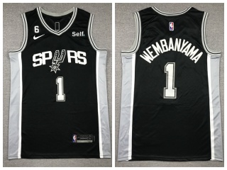 Nike San Antonio Spurs #1 Victor Wembanyama Jersey Black