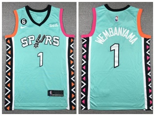 Nike San Antonio Spurs #1 Victor Wembanyama 2022-23 City Jersey Green