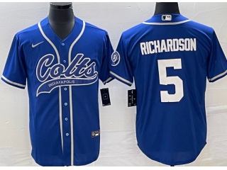 Indianapolis Colts #5 Anthony Richardson Baseball Jersey Blue