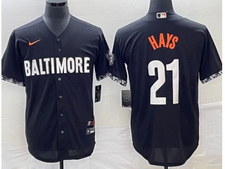 Baltimore Orioles #21 Austin Hays City Cool Base Jersey Black