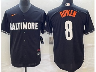 Baltimore Orioles #8 Cal Ripken City Cool Base Jersey Black 
