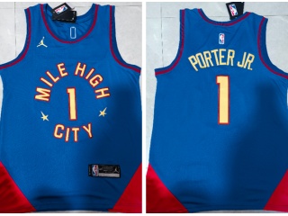 Jordan Denver Nuggets #1 Michael Porter Jr.Mile High City 2022-23 City Jersey Blue