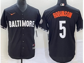 Baltimore Orioles #5 Brooks Robinson City Cool Base Jersey Black