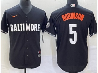 Baltimore Orioles #5 Brooks Robinson City Cool Base Jersey Black 