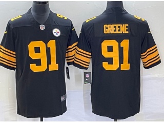 Pittsburgh Steelers #91 Joe Greene Color Rush Limited Jersey Black