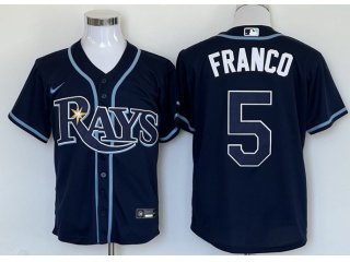 Nike Tampa Bay Rays #5 Wander Franco Cool Base Jersey Dark Blue 