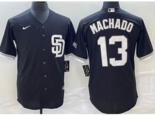 San Diego Padres #13 Manny Machado Cool Base Jersey Black