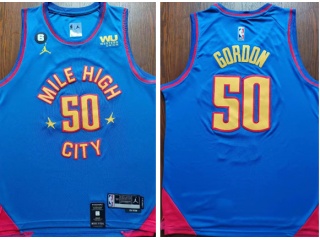 Jordan Denver Nuggets #50  Aaron Gordon Mile High 2022-23 City Jersey Blue 