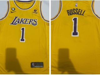 Los Angeles Lakers #1 D'Angelo Russell Jersey Yellow 