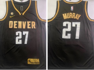 Denver Nuggets #27 Jamal Murray Jersey Black Golden