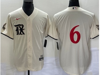 Texas Rangers #6 City Cool Base Jersey Cream