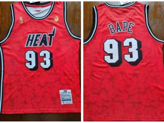 BAPE x Mitchell & Ness Miami Heat #93 Bape Jersey Red 