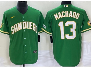 San Diego Padres #13 Manny Machado Cool Base Jersey Green