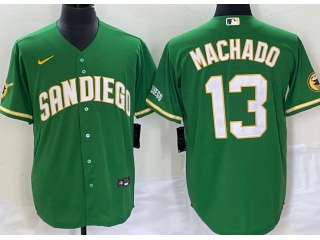 San Diego Padres #13 Manny Machado Cool Base Jersey Green 