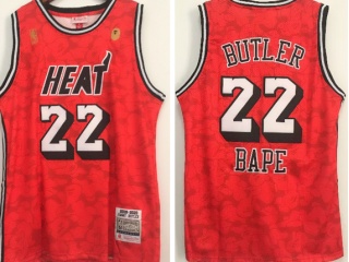 BAPE x Mitchell & Ness Miami Heat #22 Jimmy Butler Jersey Red